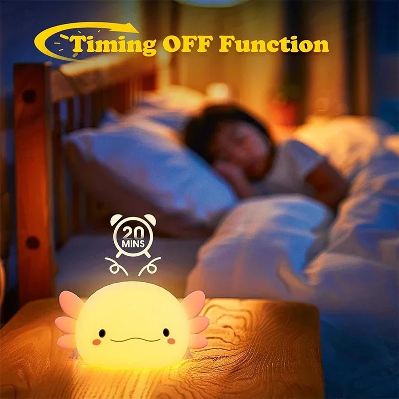 Cute Axolotl Night Light Silicone