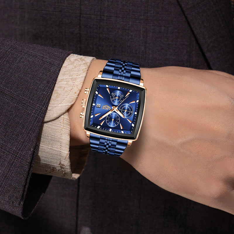 Military Square LIGE Mens Watches