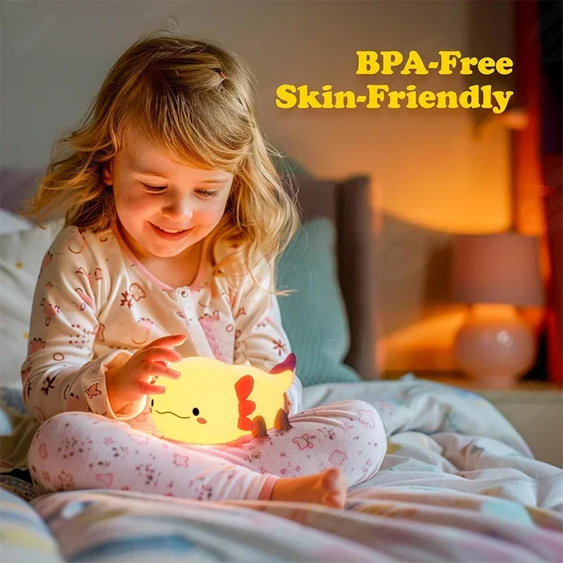 Cute Axolotl Night Light Silicone
