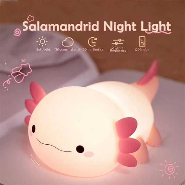 Cute Axolotl Night Light Silicone