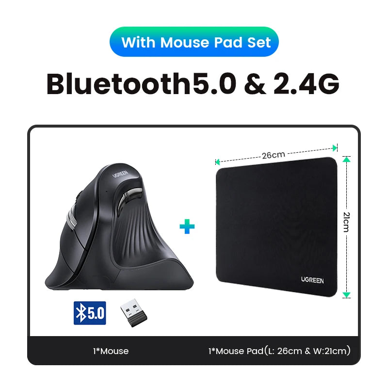 Mouse vertical sem fio UGREEN