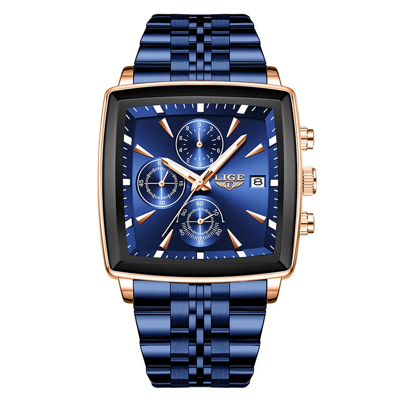 Military Square LIGE Mens Watches