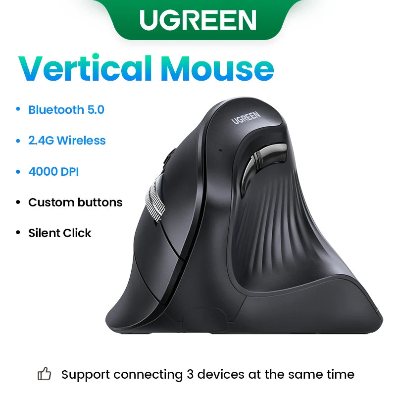 Mouse vertical sem fio UGREEN