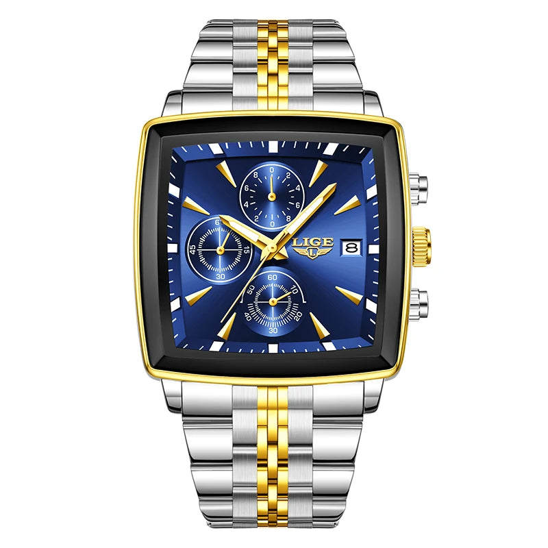 Military Square LIGE Mens Watches