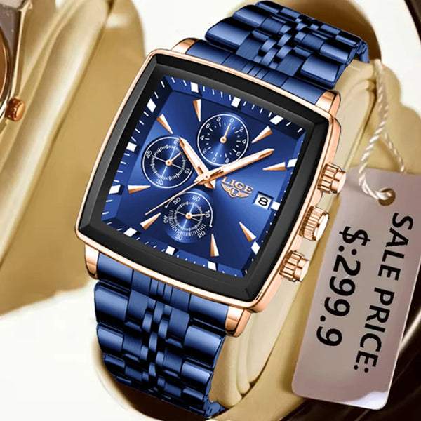 Military Square LIGE Mens Watches