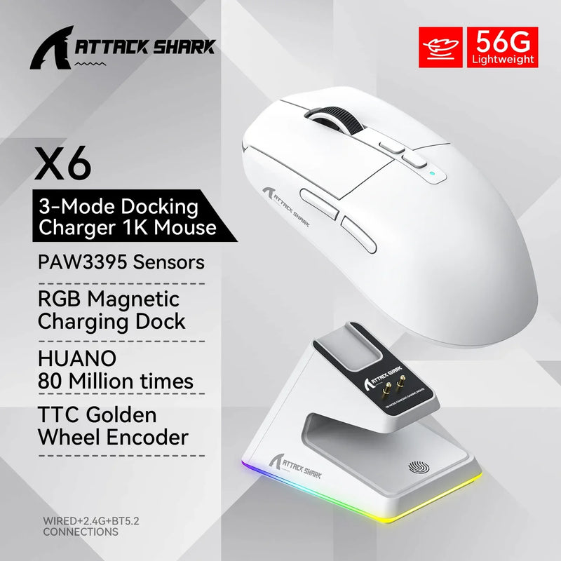 Attack Shark X6 Wireless Ergonomic Gaming Mouse