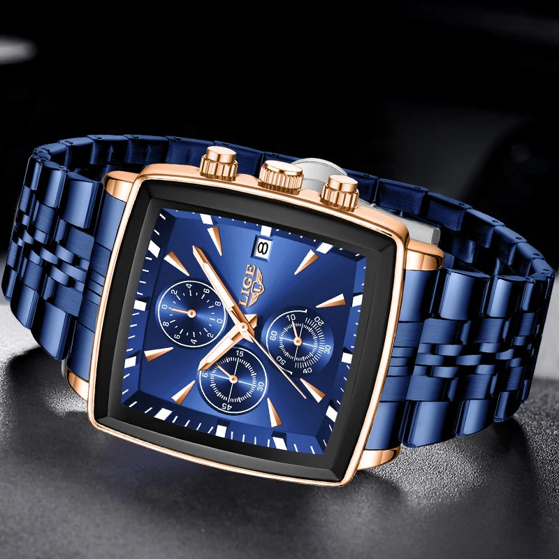 Military Square LIGE Mens Watches